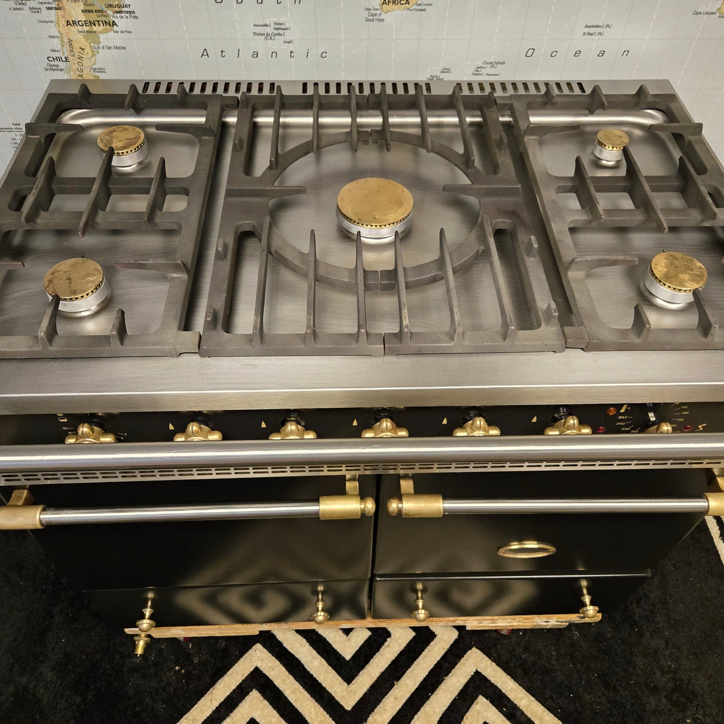 Lacanche Cluny Dual Fuel Range Cooker in Black and Brass 100cm