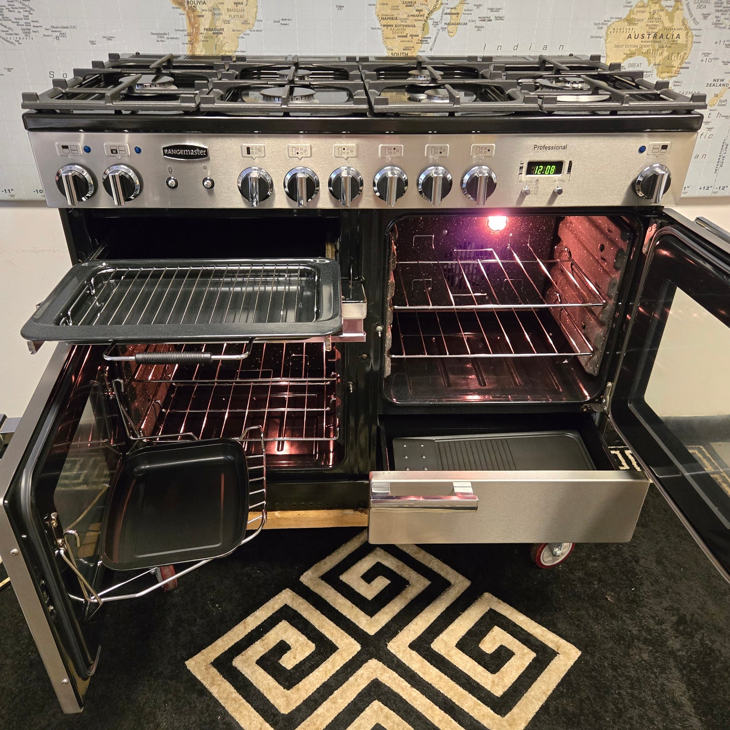 Rangemaster Professional Plus Dual Fuel Range Cooker in Stainless Steel 110cm