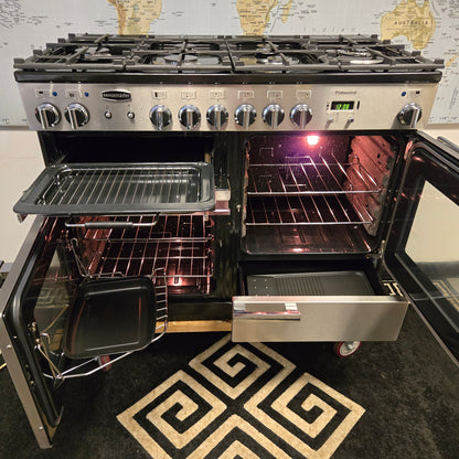 Rangemaster Professional Plus Dual Fuel Range Cooker in Stainless Steel 110cm