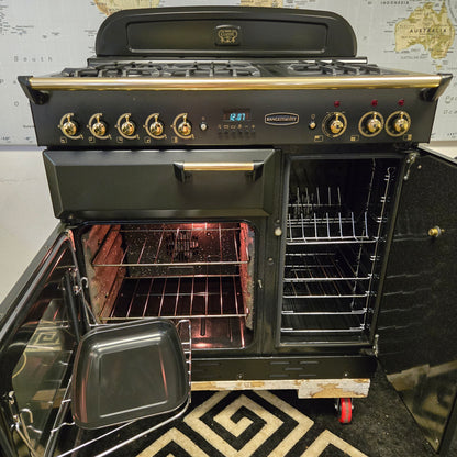 Rangemaster Classic Dual Fuel Range Cooker in Black and Gold 90cm