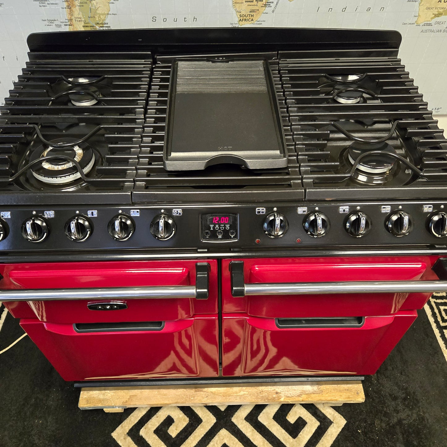 Aga Masterchef Dual Fuel Range Cooker in Cranberry Red 100cm
