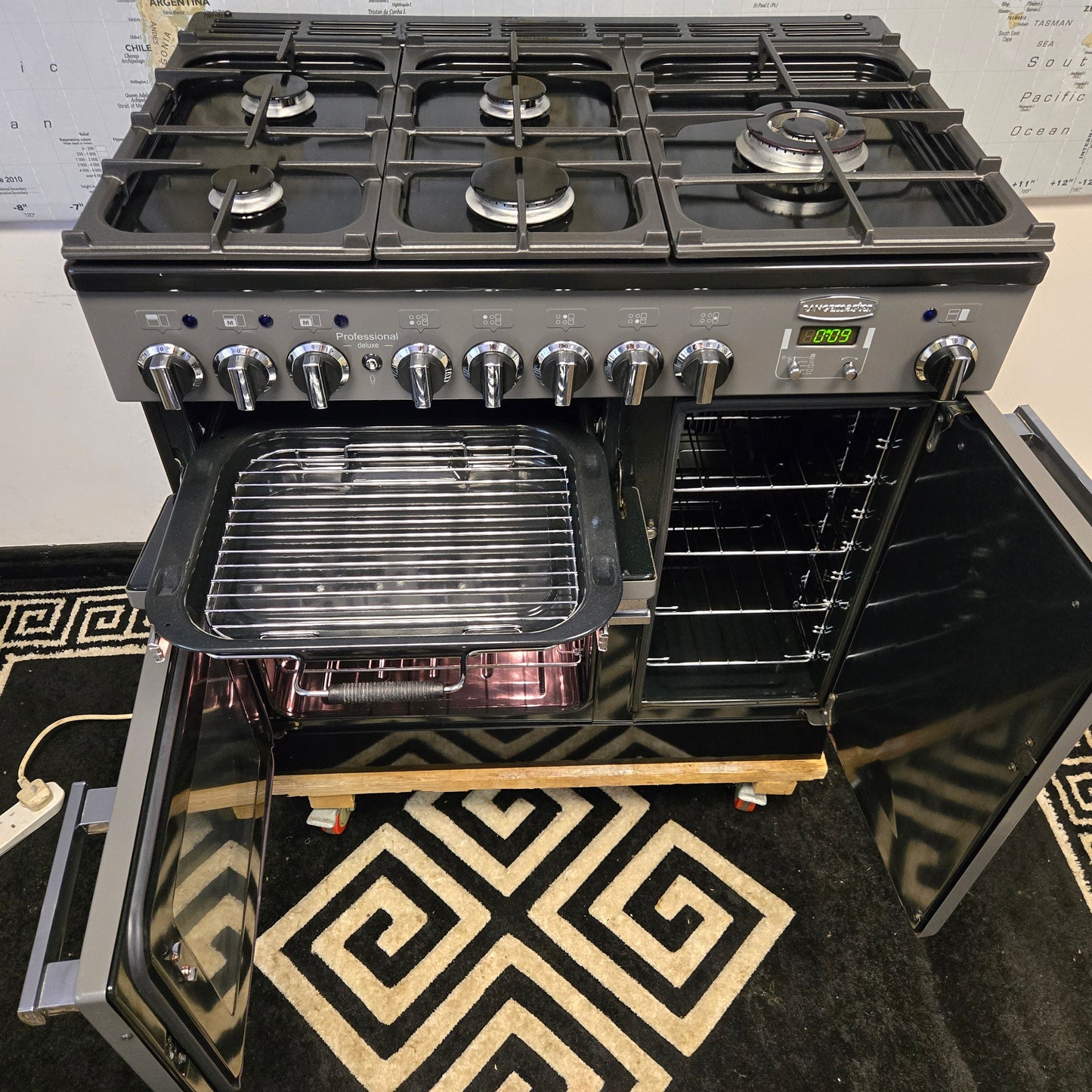 Rangemaster Professional Deluxe Dual Fuel Range Cooker in Slate Grey 90cm