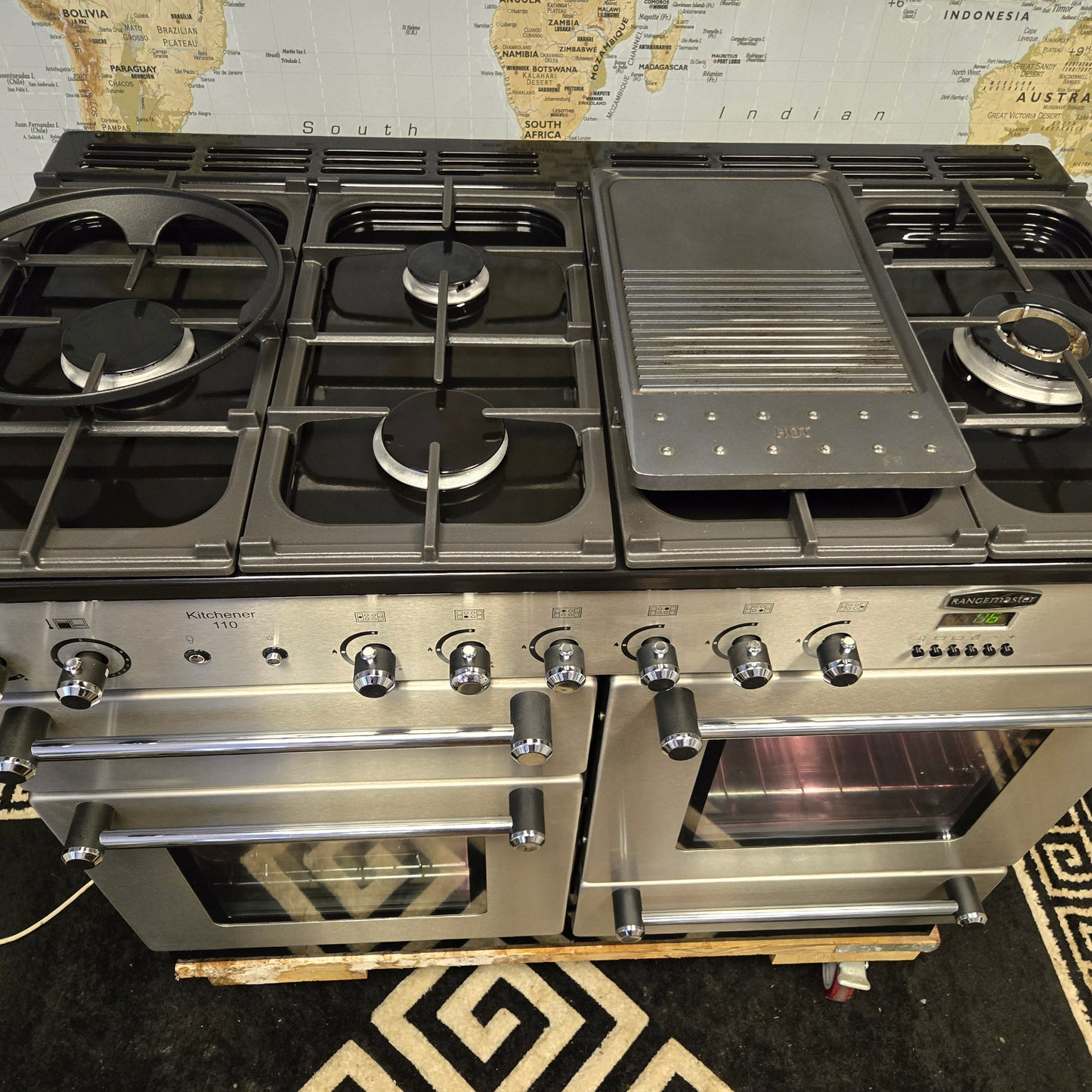 Rangemaster Kitchener Gas Range Cooker in Stainless Steel 110cm