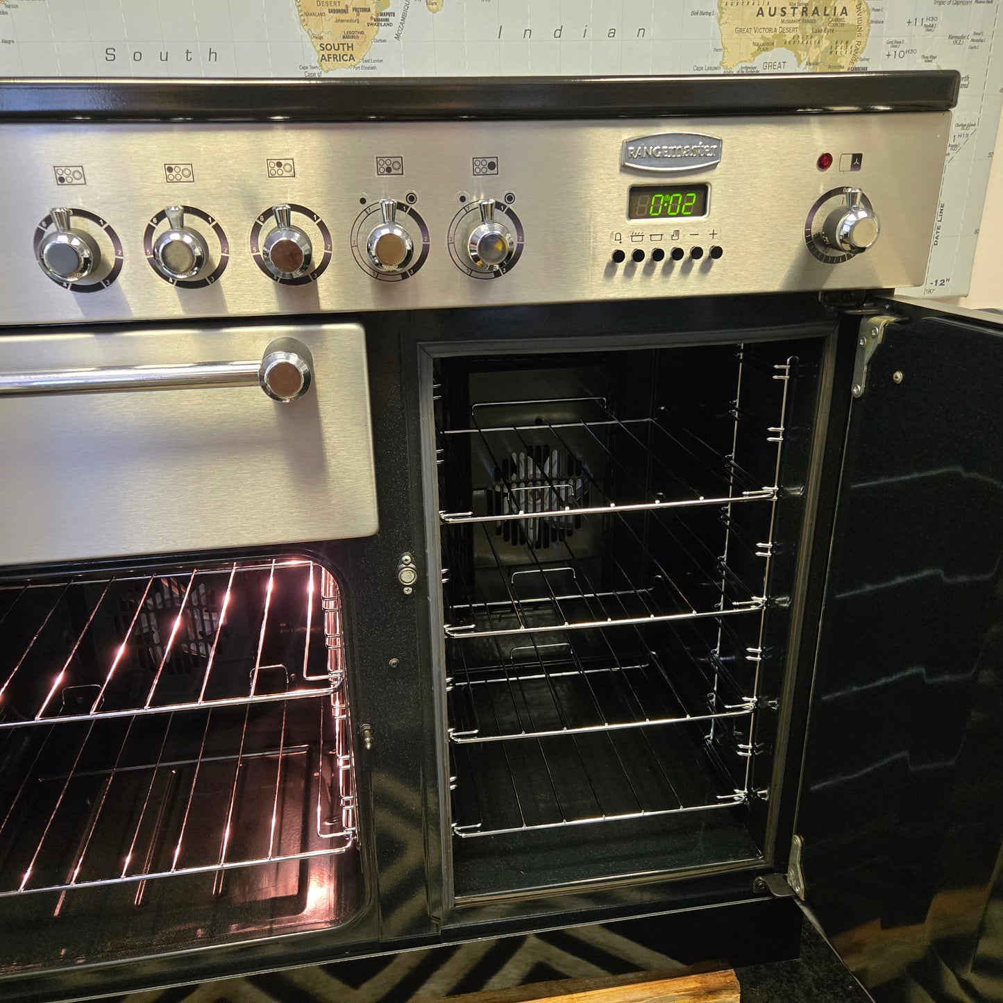 Rangemaster Kitchener Electric Range Cooker in Stainless Steel 100cm