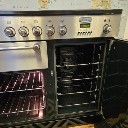 Rangemaster Kitchener Electric Range Cooker in Stainless Steel 100cm