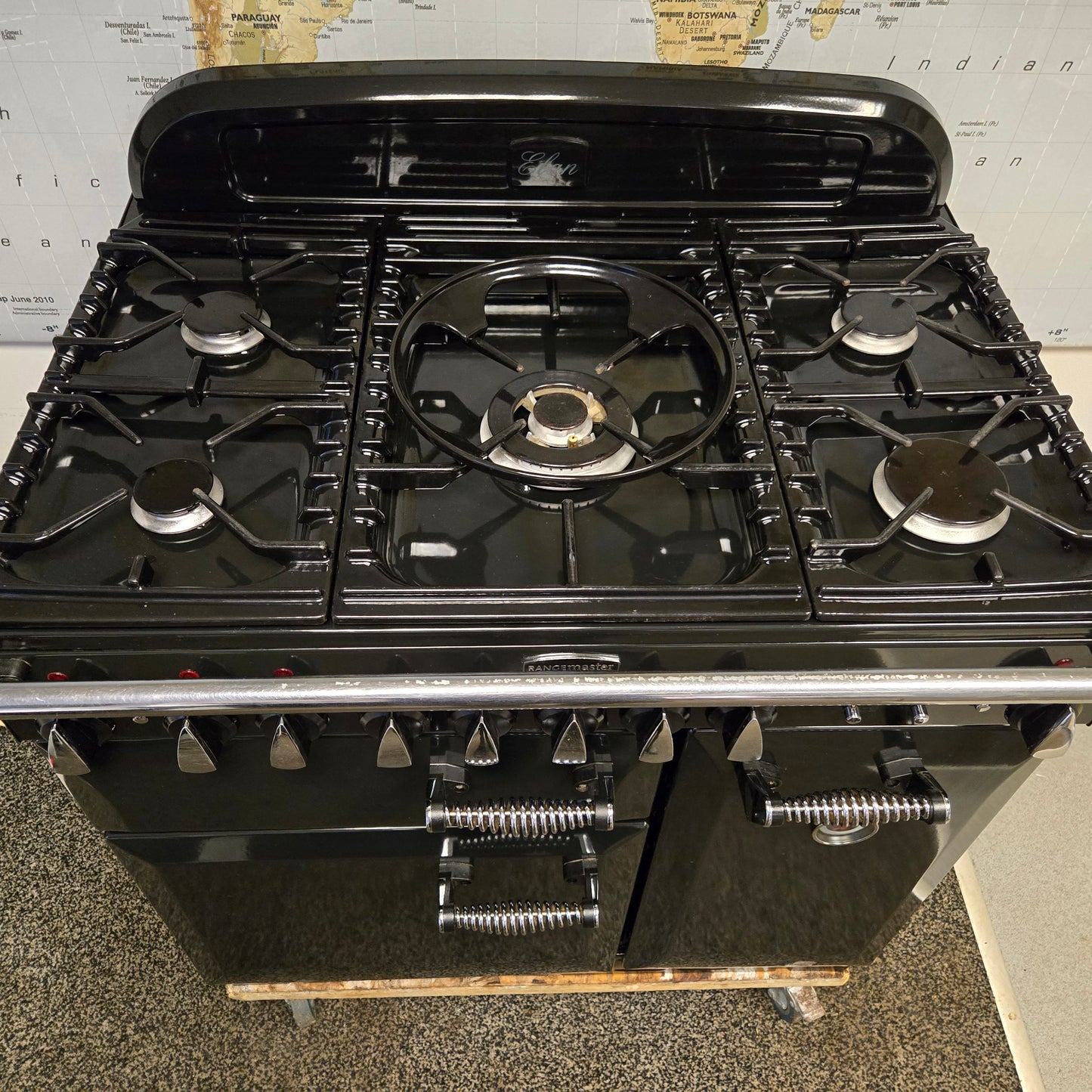 Rangemaster Elan Dual Fuel Range Cooker in Black 90cm