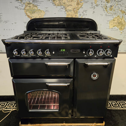 Rangemaster Classic Dual Fuel Range Cooker in Black 90cm