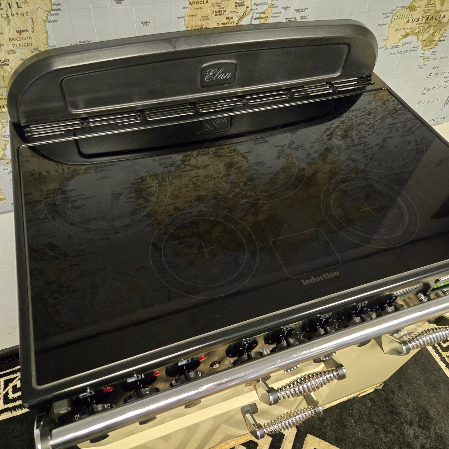 Rangemaster Elan Induction Range Cooker in Cream and Chrome 90cm