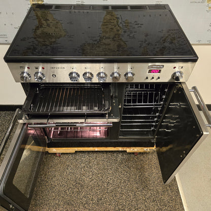 Rangemaster Infusion Induction Range Cooker in Stainless Steel with a Chrome Trim 90cm