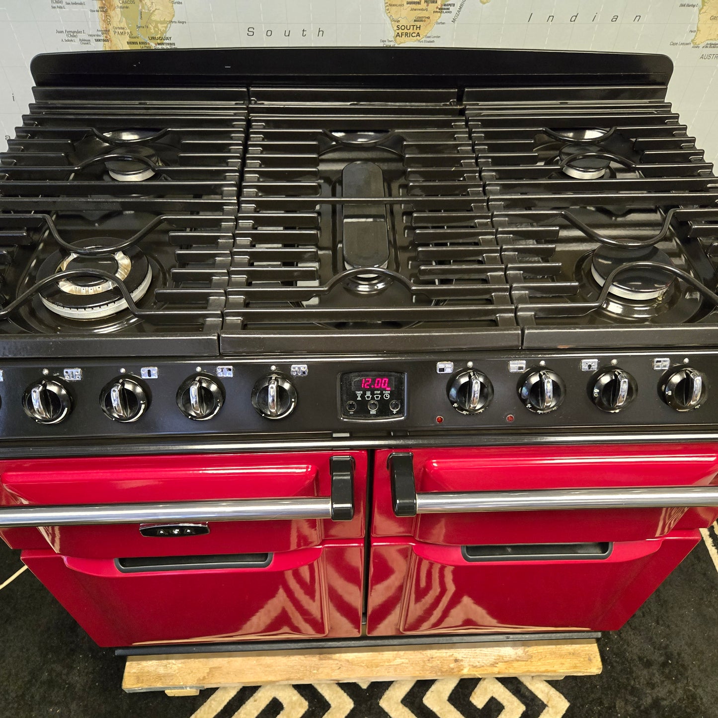 Aga Masterchef Dual Fuel Range Cooker in Cranberry Red 100cm