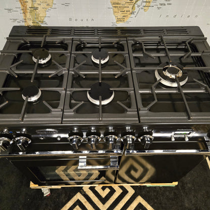 Rangemaster Professional Plus Dual Fuel Range Cooker in Black and Chrome 100cm