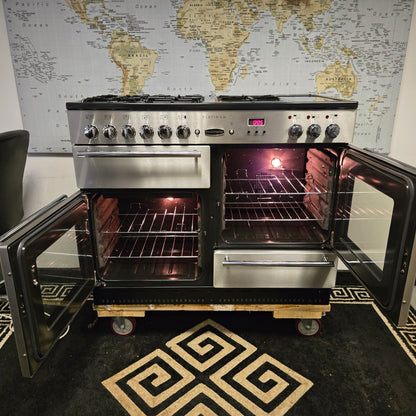Rangemaster Platinum Dual Fuel Range Cooker in Stainless Steel 110cm