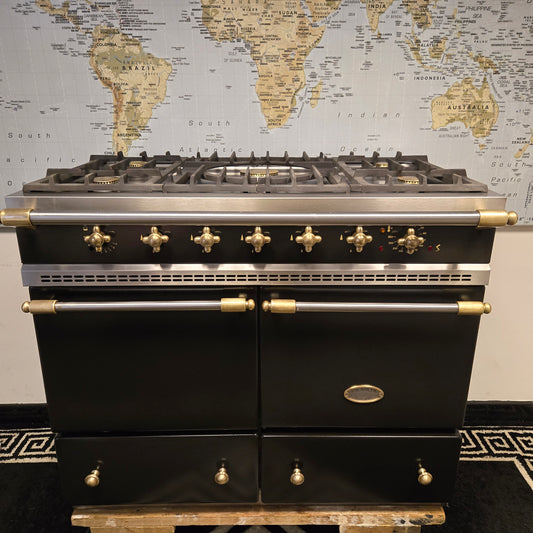 Lacanche Cluny Dual Fuel Range Cooker in Black and Brass 100cm