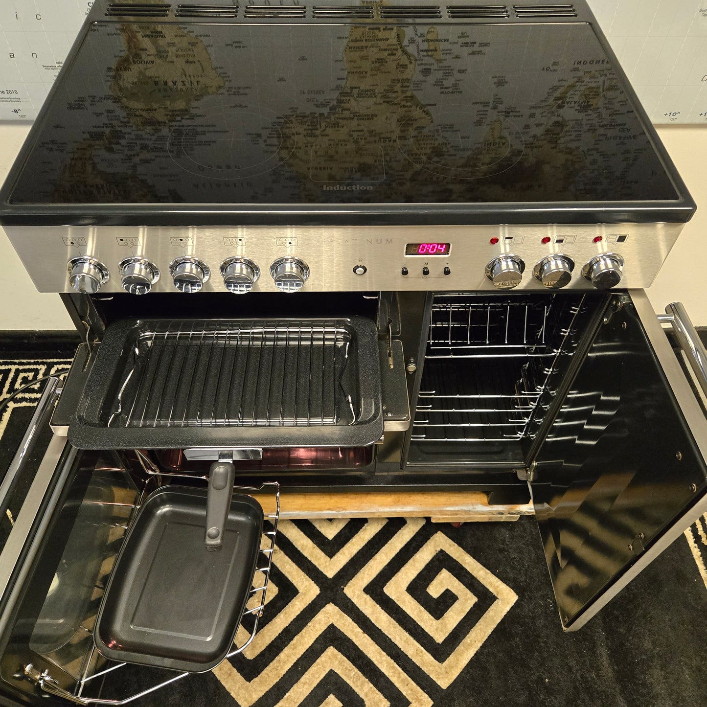 Rangemaster Platinum Induction Range Cooker in Stainless Steel 90cm