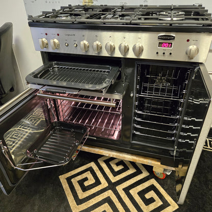 Ex Display Rangemaster Longstock Dual Fuel Range Cooker in Stainless Steel 90cm