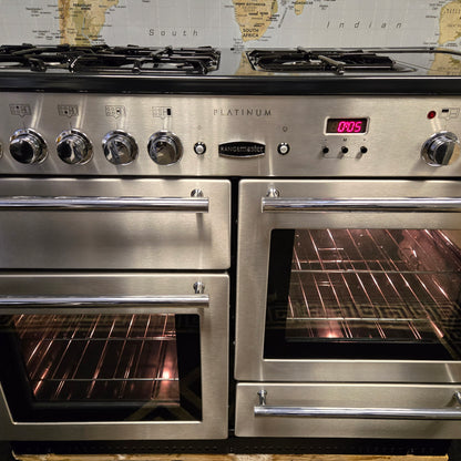 Rangemaster Platinum Dual Fuel Range Cooker in Stainless Steel 110cm