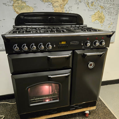 Rangemaster Classic 90 Dual Fuel Range Cooker in Black 90cm