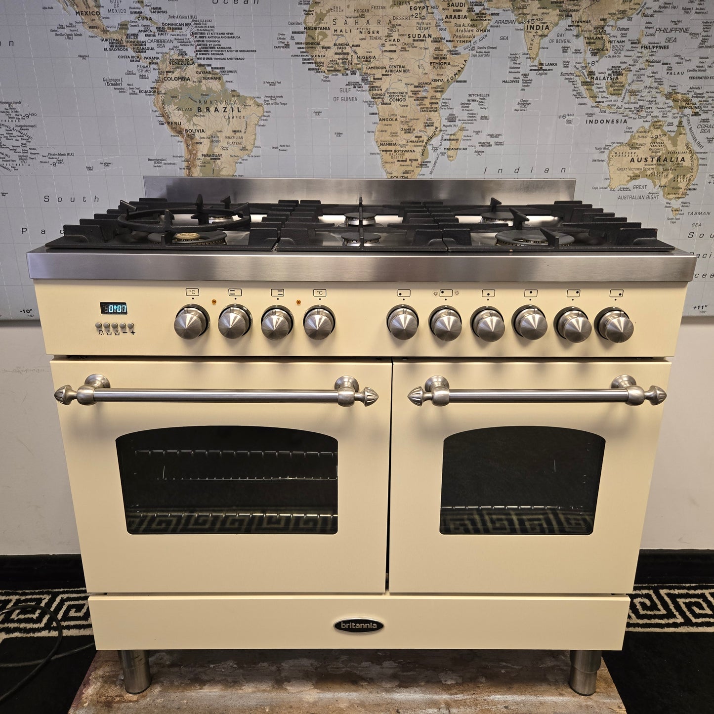 Britannia Delphi Dual Fuel Range Cooker in Cream 100cm