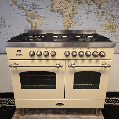 Britannia Delphi Dual Fuel Range Cooker in Cream 100cm