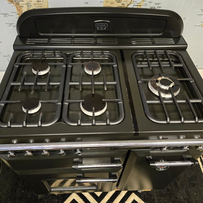 Rangemaster Classic 90 Dual Fuel Range Cooker in Black and Chrome 90cm