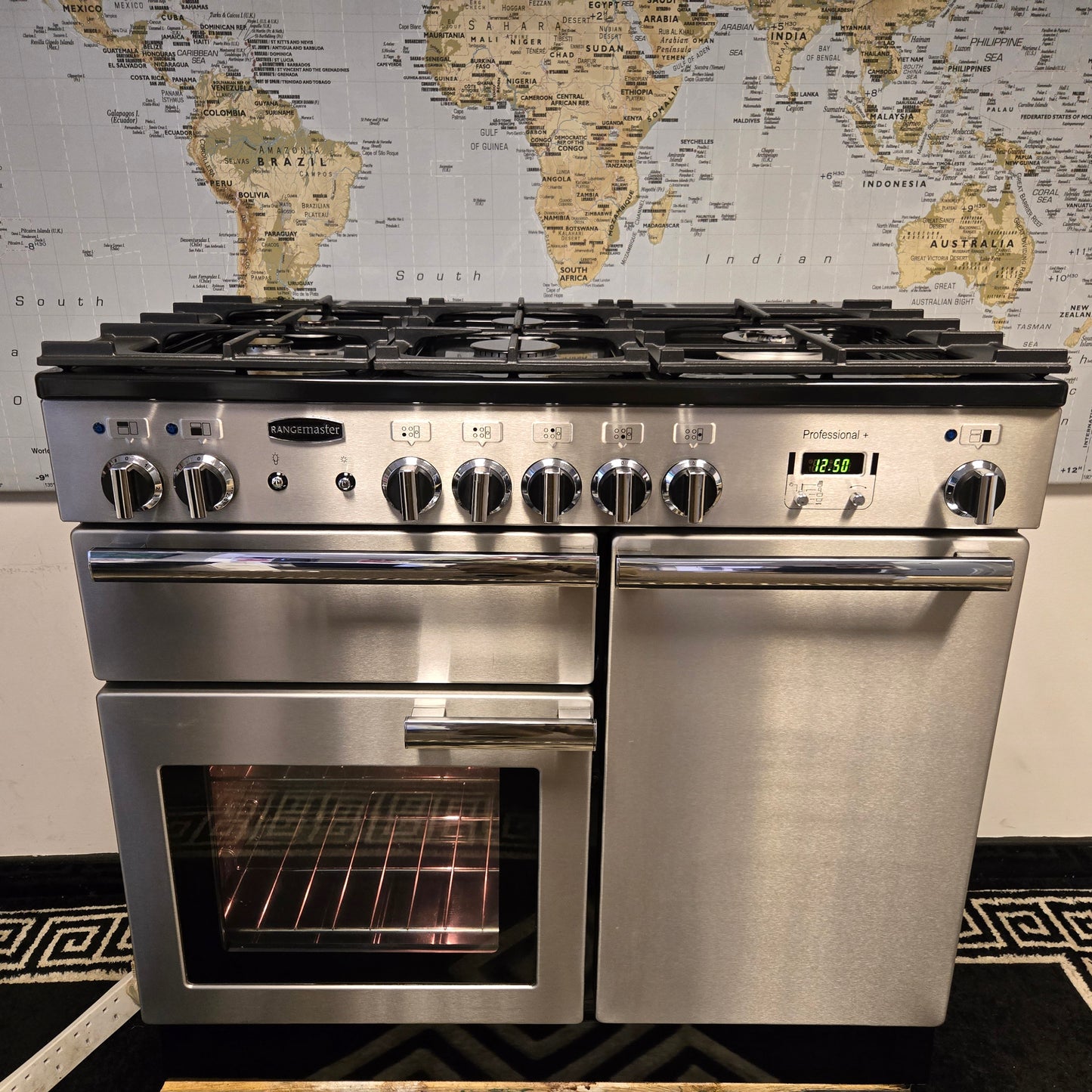 Rangemaster Professional Plus Dual Fuel Range Cooker in Stainless Steel 100cm