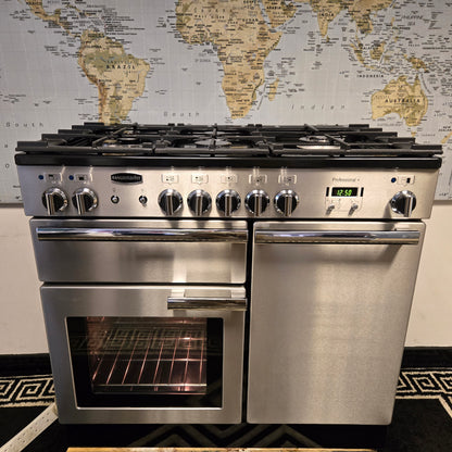 Rangemaster Professional Plus Dual Fuel Range Cooker in Stainless Steel 100cm