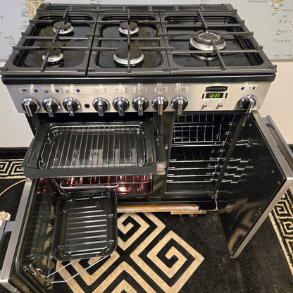 Rangemaster Professional Deluxe Dual Fuel Range Cooker in Stainless Steel 90cm