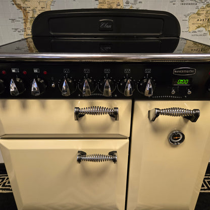 Rangemaster Elan Induction Range Cooker in Cream and Chrome 90cm