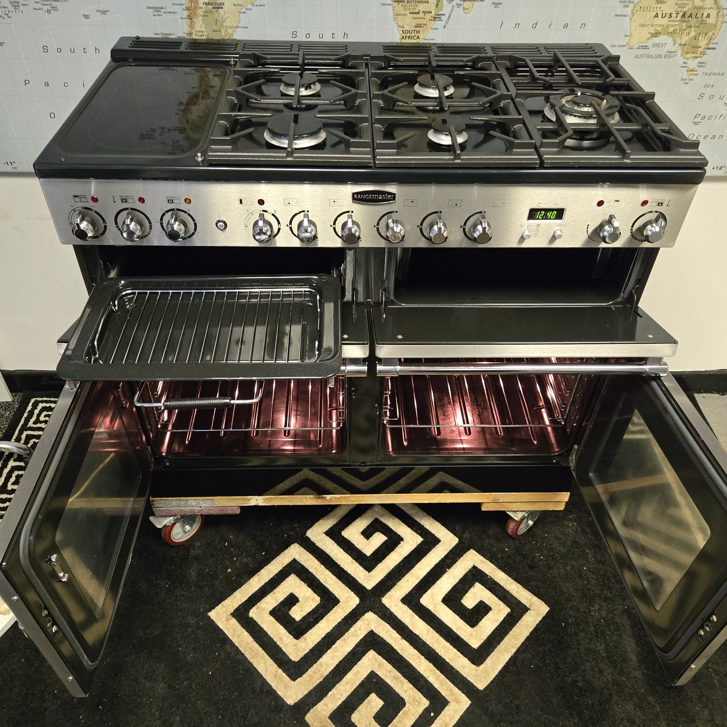 Rangemaster Excel Dual Fuel Range Cooker in Stainless Steel 110cm