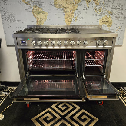 Ilve Milano Dual Fuel Range Cooker Stainless Steel 120cm