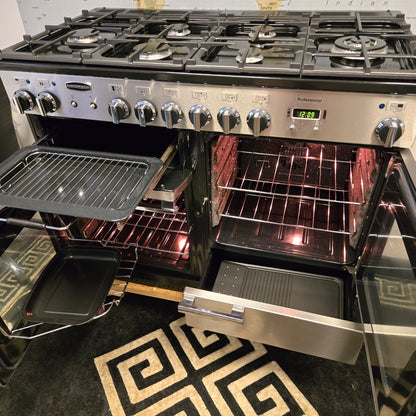 Rangemaster Professional Plus Dual Fuel Range Cooker in Stainless Steel 110cm