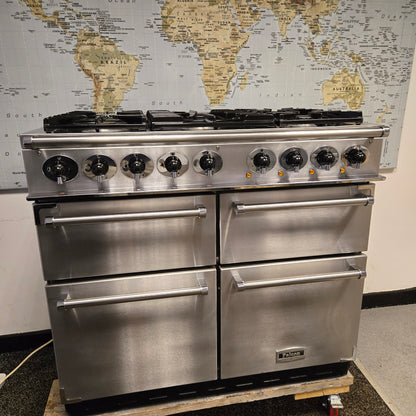 Falcon 1000 Dual Fuel Range Cooker in Stainless Steel and Chrome 100cm