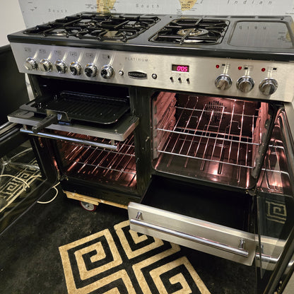Rangemaster Platinum Dual Fuel Range Cooker in Stainless Steel 110cm