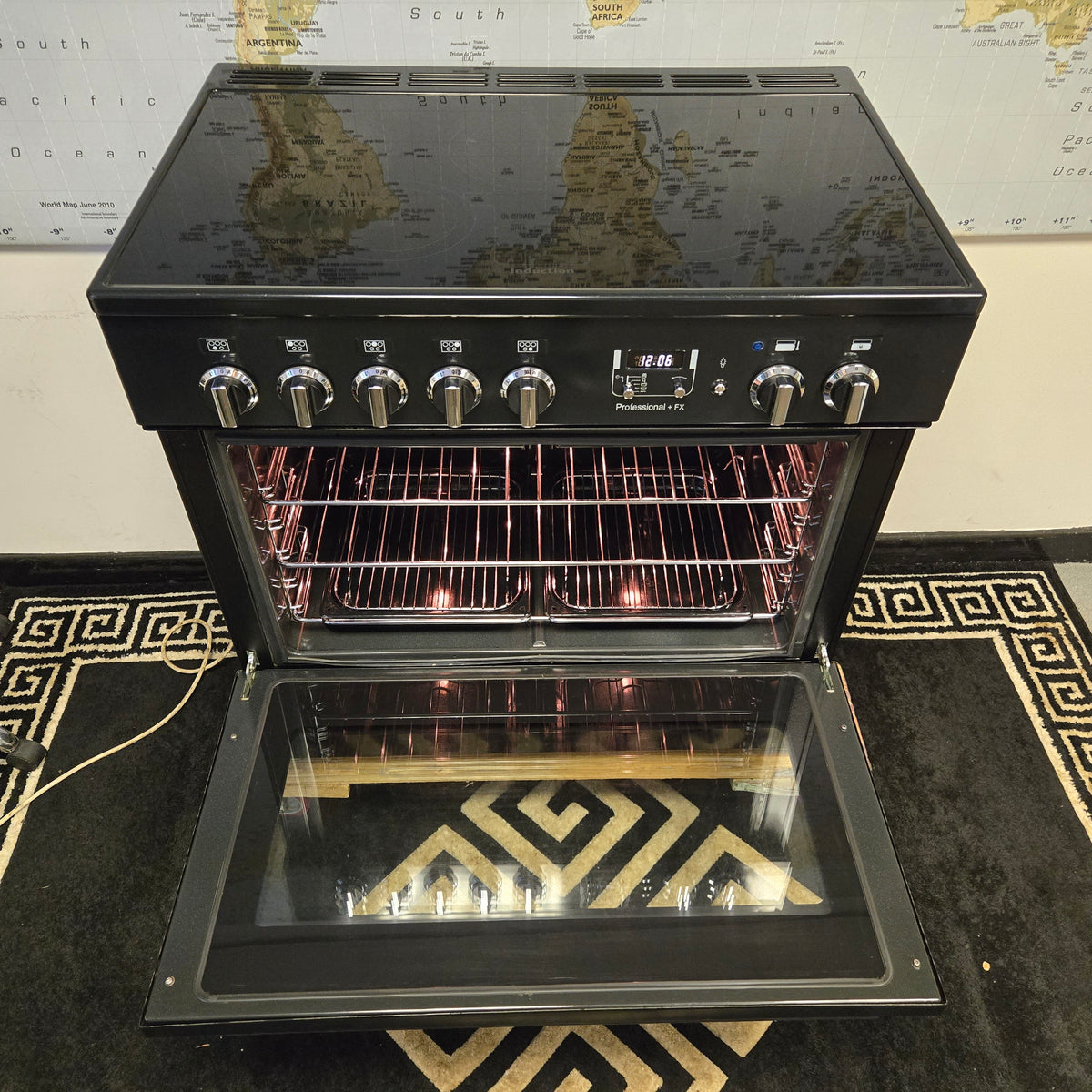Rangemaster Professional FX Induction Range Cooker in Black and Chrome 90cm