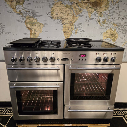 Rangemaster Platinum Dual Fuel Range Cooker in Stainless Steel 110cm