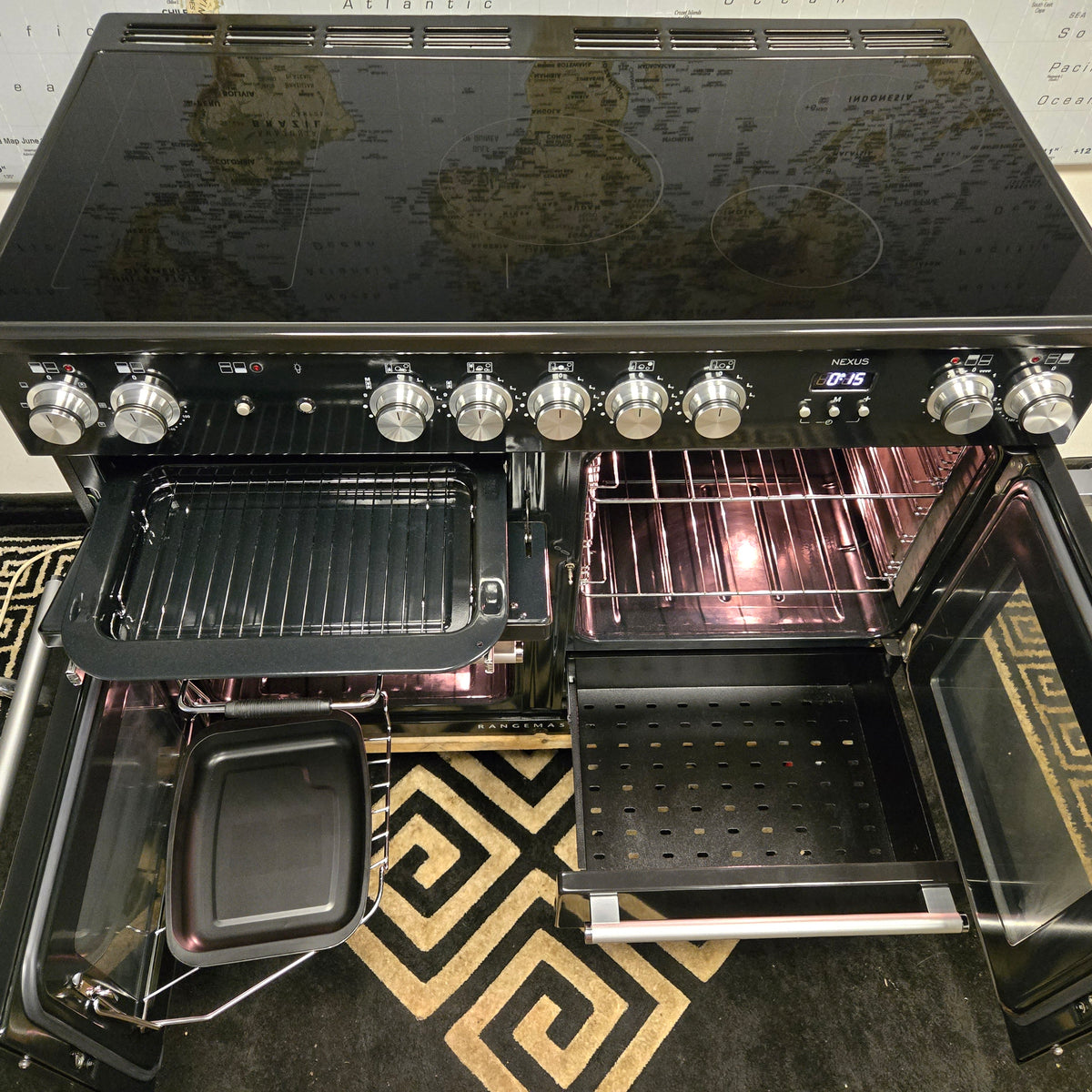 Rangemaster Nexus Induction Range Cooker in Black and Silver 110cm