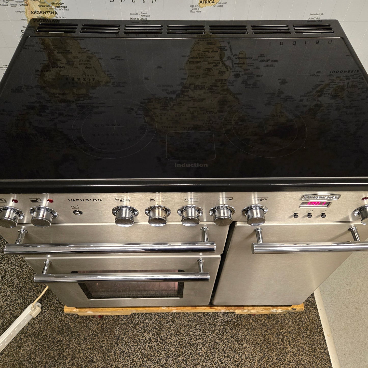 Rangemaster Infusion Induction Range Cooker in Stainless Steel with a Chrome Trim 90cm