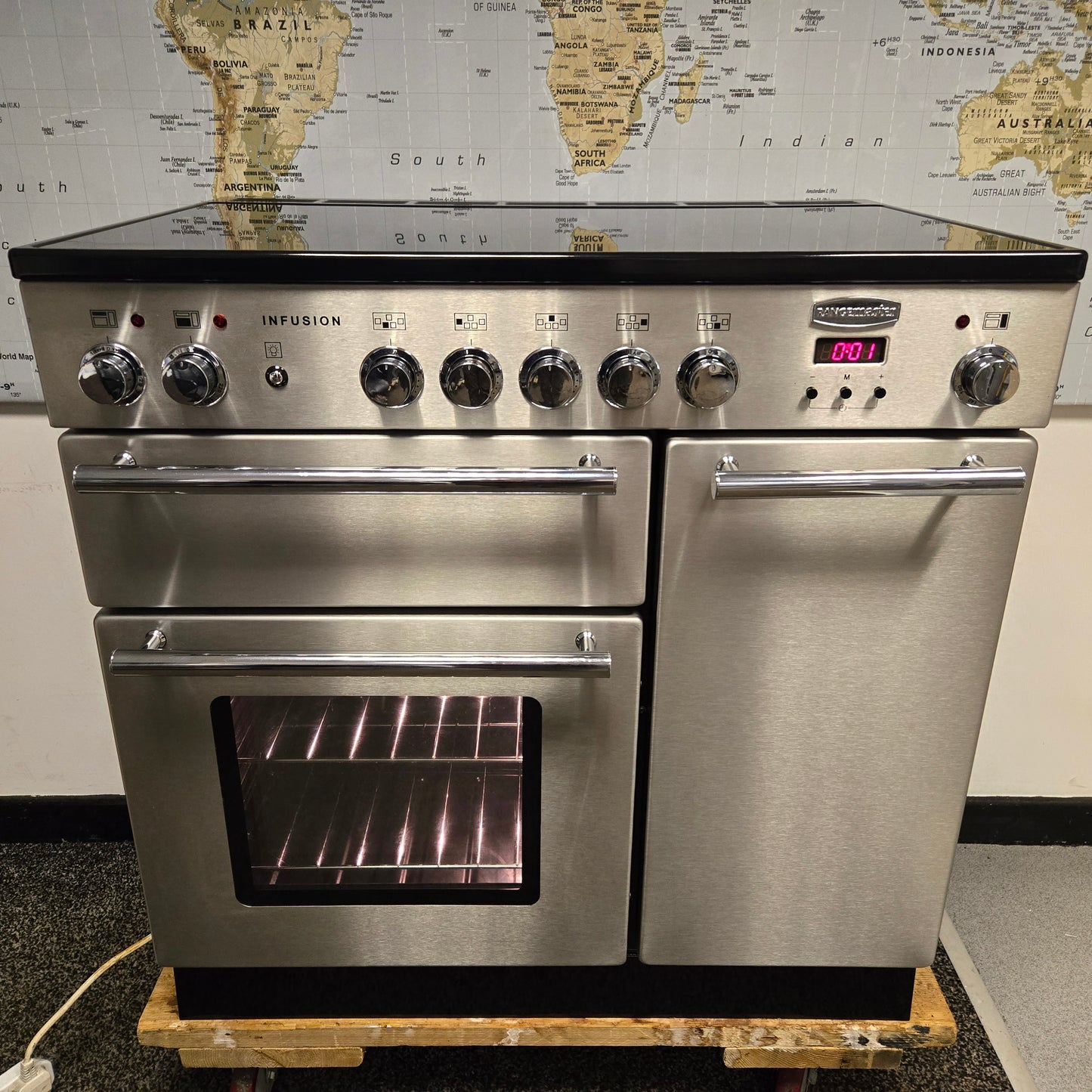 Rangemaster Infusion Induction Range Cooker in Stainless Steel with a Chrome Trim 90cm