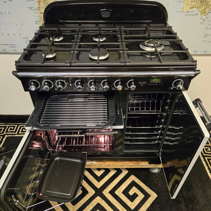 Rangemaster Classic Deluxe Dual Fuel Range Cooker in Grey 90cm