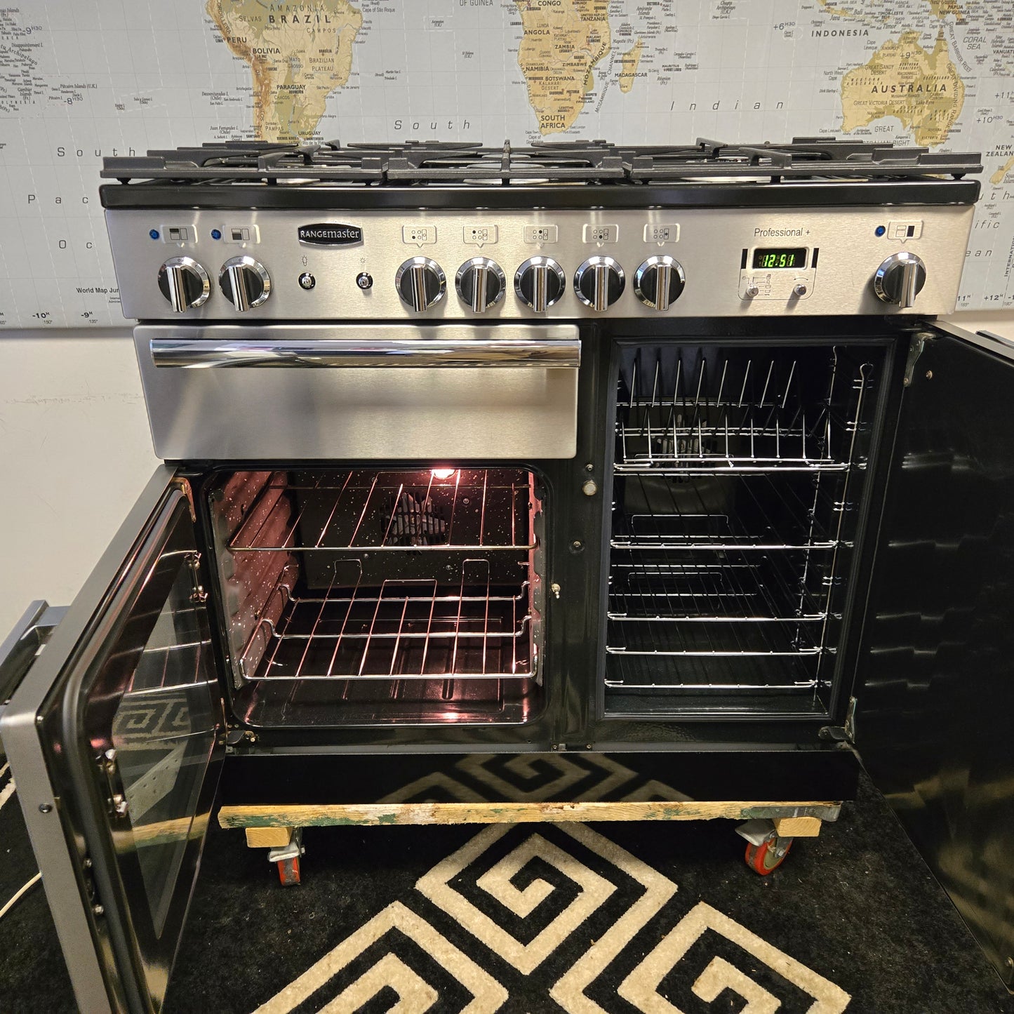 Rangemaster Professional Plus Dual Fuel Range Cooker in Stainless Steel 100cm