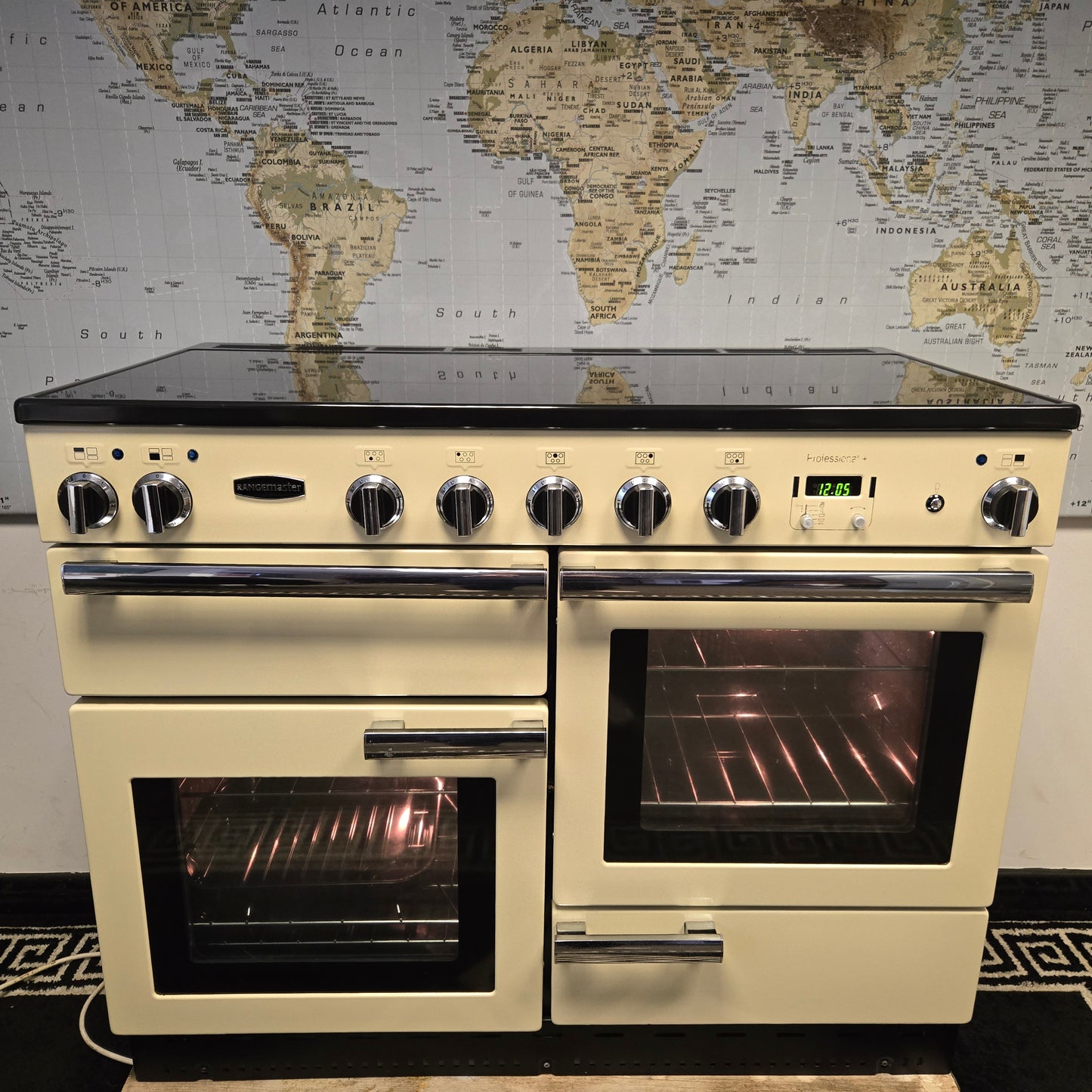 Rangemaster Professional Plus Induction Range Cooker in Cream and Chrome 110cm