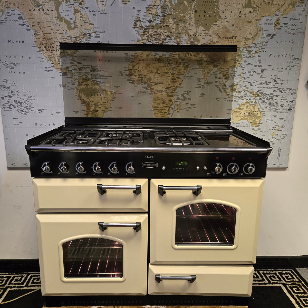 Rangemaster Classic 110 Lid Version Dual Fuel Range Cooker in Cream 110cm