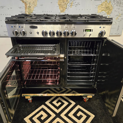 Rangemaster Professional Plus Dual Fuel Range Cooker in Stainless Steel 100cm