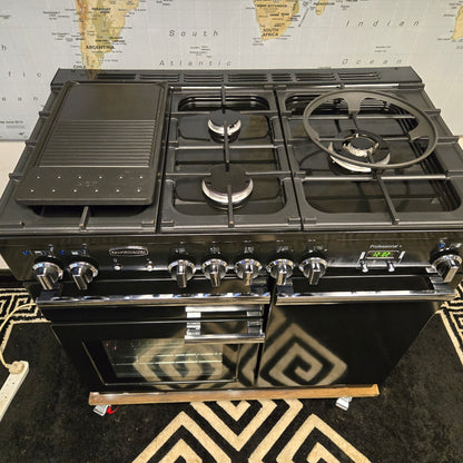 Rangemaster Professional Plus Dual Fuel Range Cooker in Black 100cm