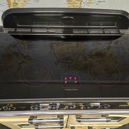 Rangemaster Classic Deluxe Induction Range Cooker in Cream and Chrome 110cm