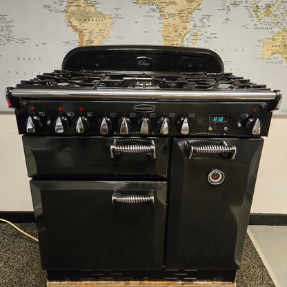 Rangemaster Elan Dual Fuel Range Cooker in Black 90cm
