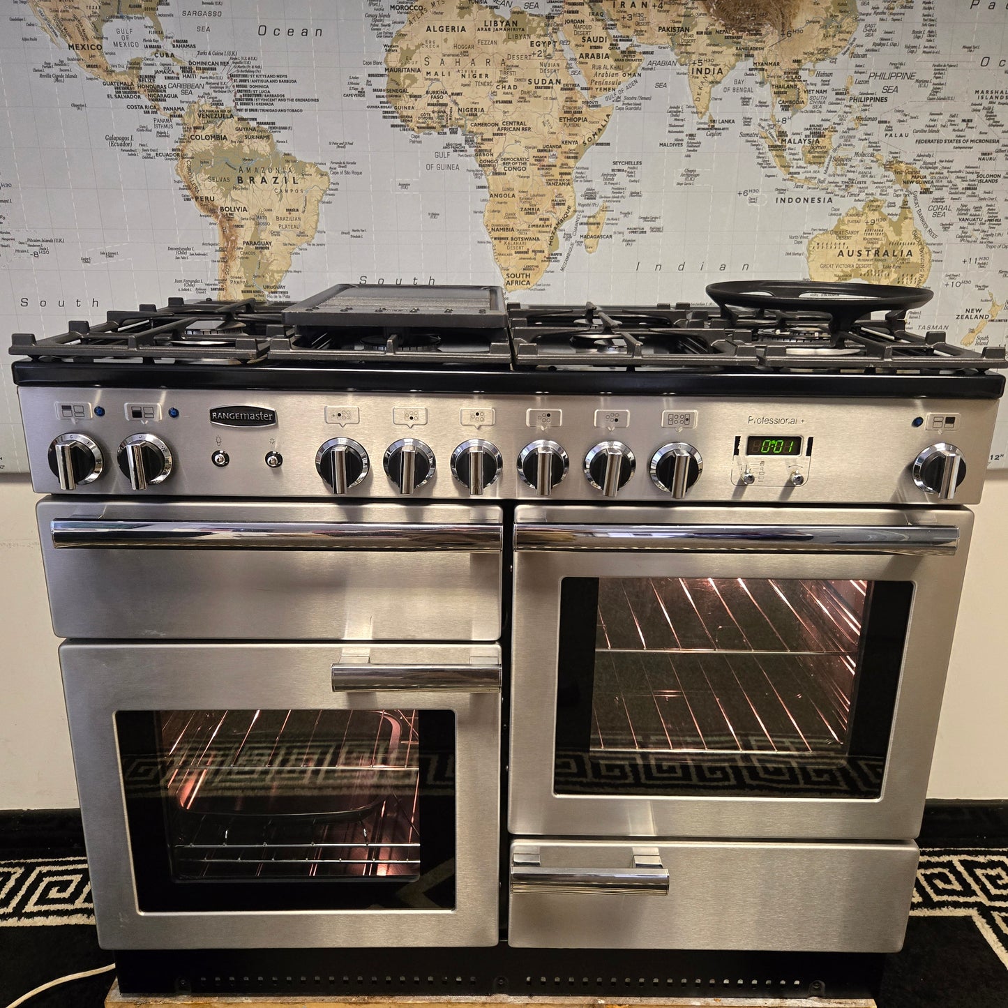 Rangemaster Professional Plus Dual Fuel Range Cooker in Stainless Steel 110cm