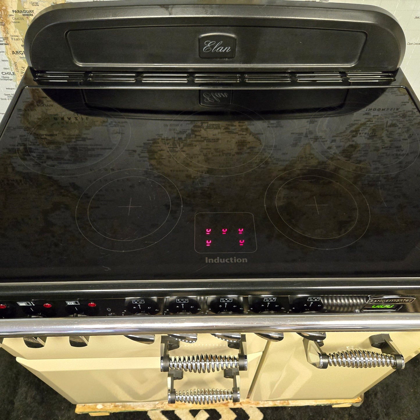 Rangemaster Elan Induction Range Cooker in Cream and Chrome 90cm