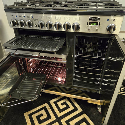 Rangemaster Professional Deluxe Dual Fuel Range Cooker in Stainless Steel 90cm