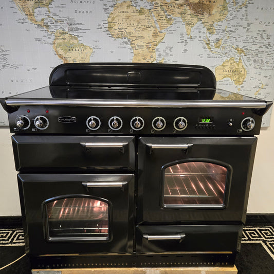 Rangemaster Classic 110 Induction Range Cooker in Black and Chrome 110cm